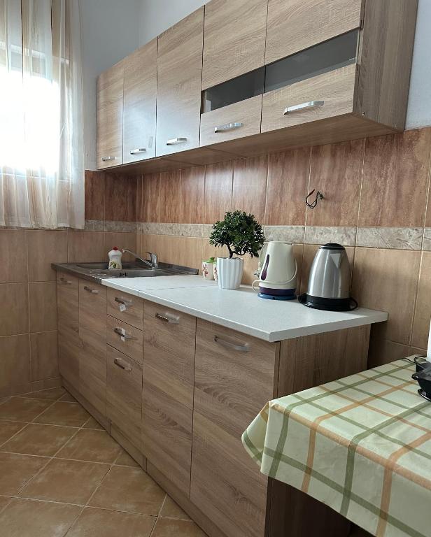 Kuchyň nebo kuchyňský kout v ubytování Rooms Ajllin
