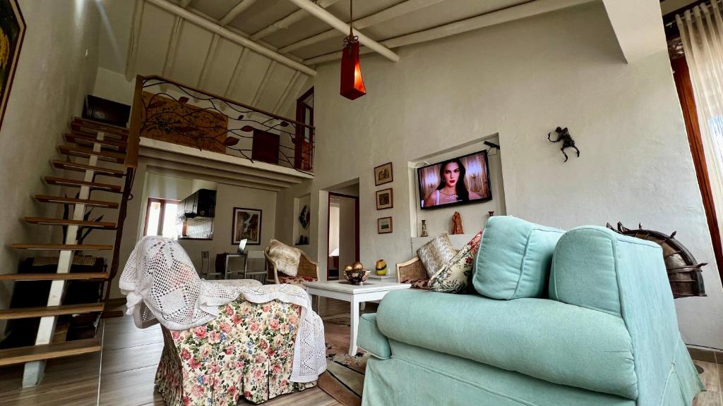 Et opholdsområde på Lindo Apartamento ubicado a 3 cuadras de Plaza Mayor