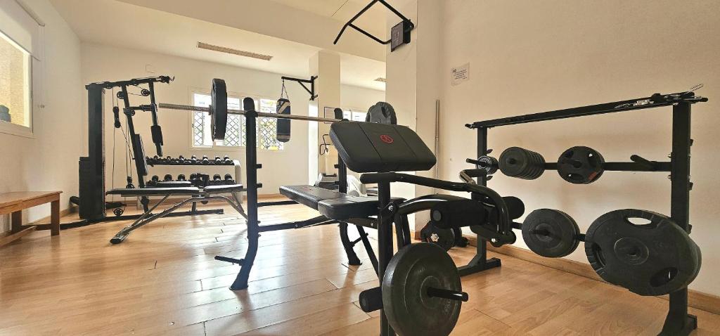 Fitness centrum a/nebo fitness zařízení v ubytování Hostel Residencia Alfil