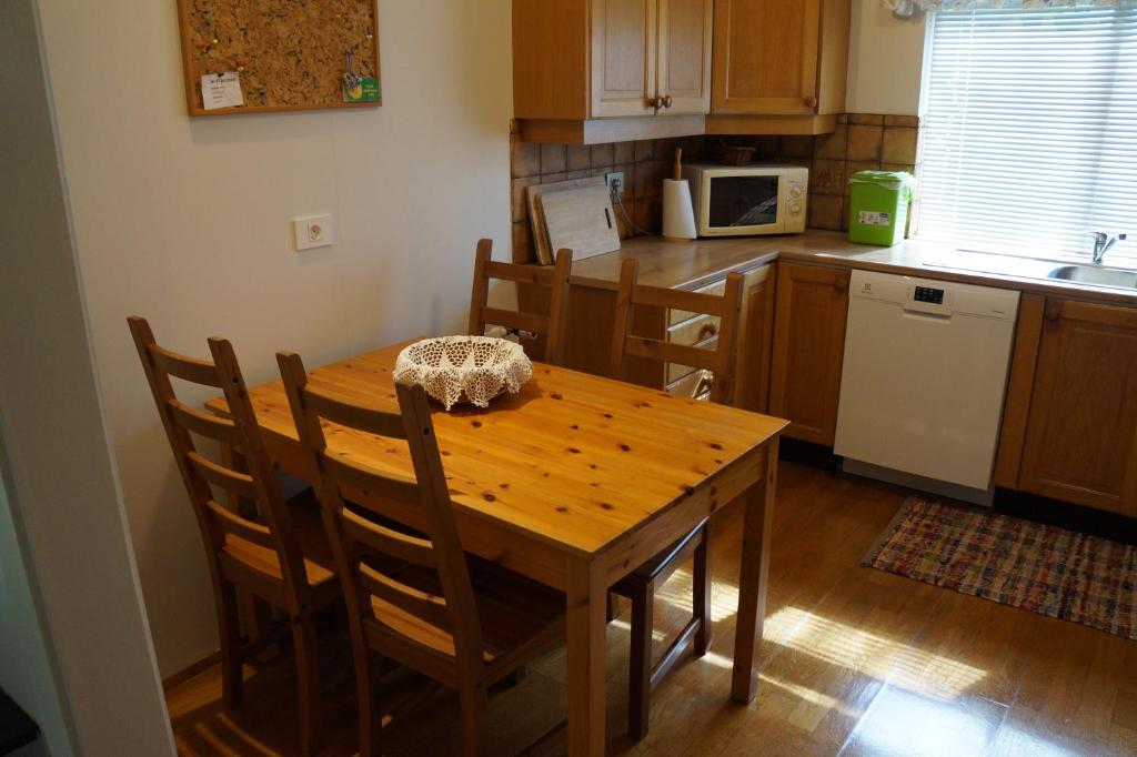 Kuchyň nebo kuchyňský kout v ubytování Skógar Apartment