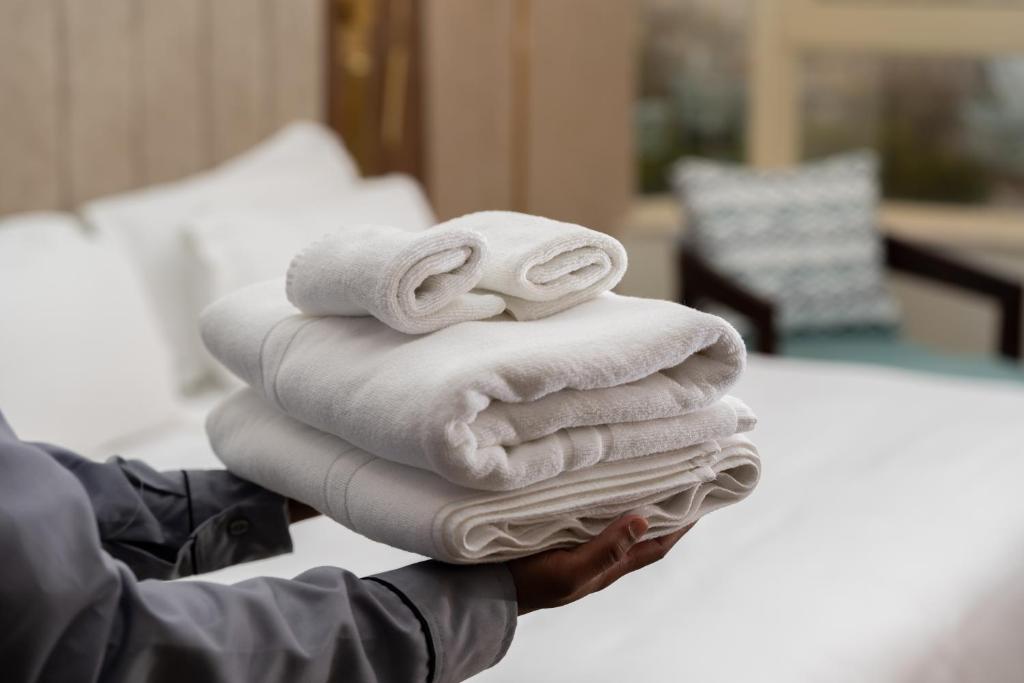 Postel nebo postele na pokoji v ubytování Damask Hotels