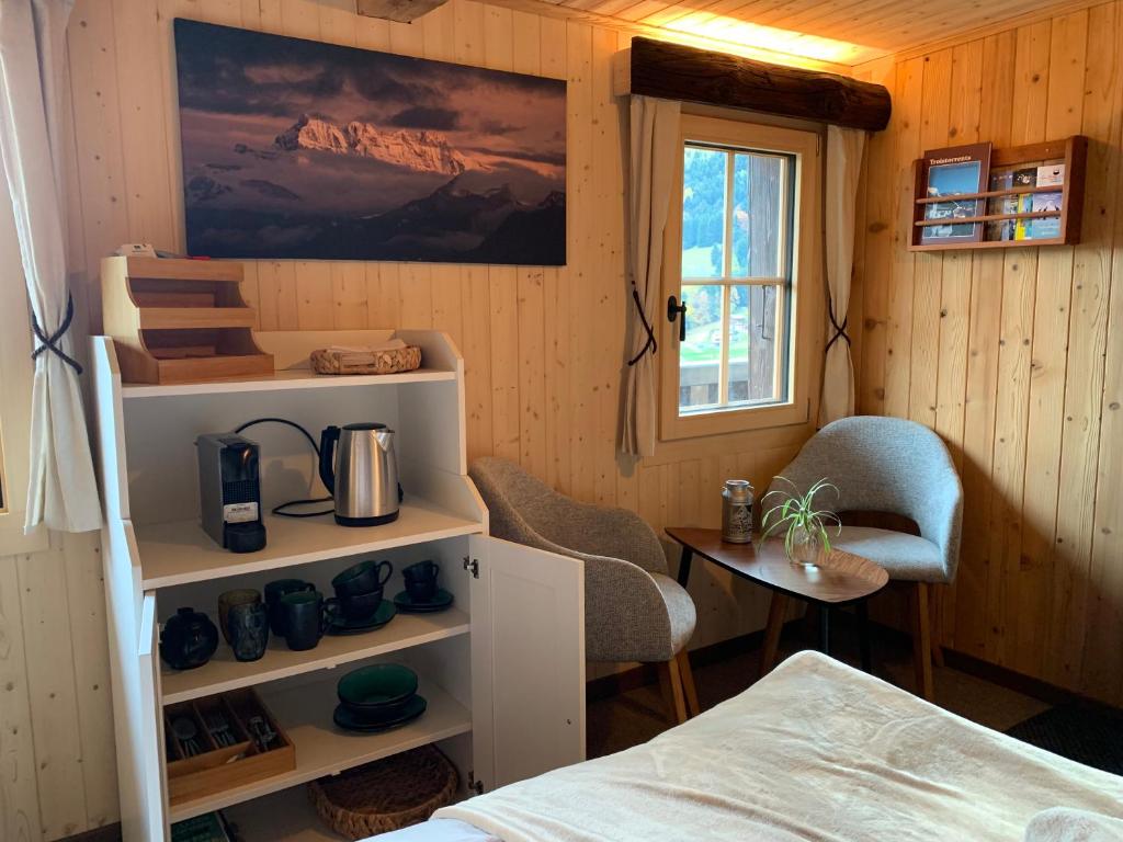 Příslušenství pro přípravu čaje a kávy v ubytování Mazot - einzigartig I view I ruhig I ski I wandern