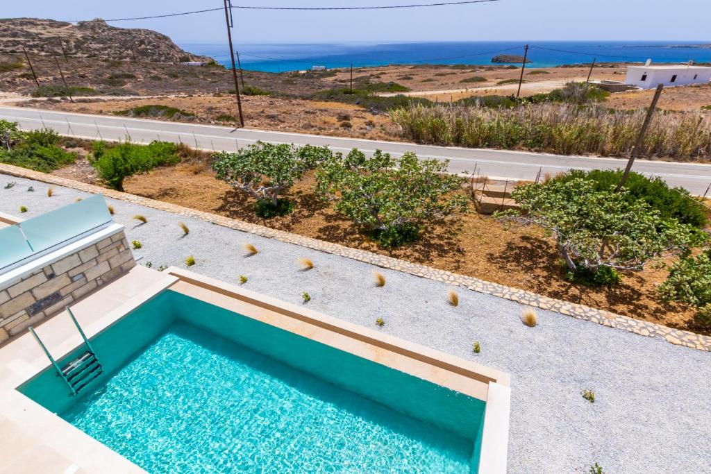 a swimming pool with a view of the ocean at Elite Luxury Villas in Afiartis