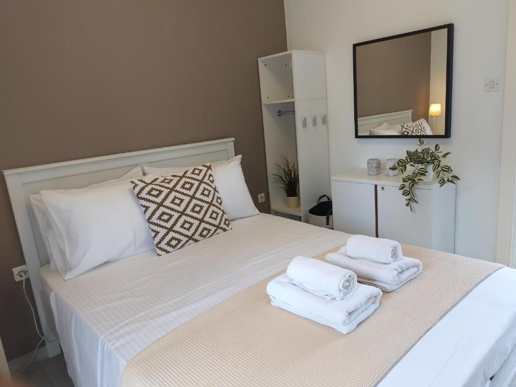 Postel nebo postele na pokoji v ubytování Kula Kula - Welcome stay House in Chalkidiki