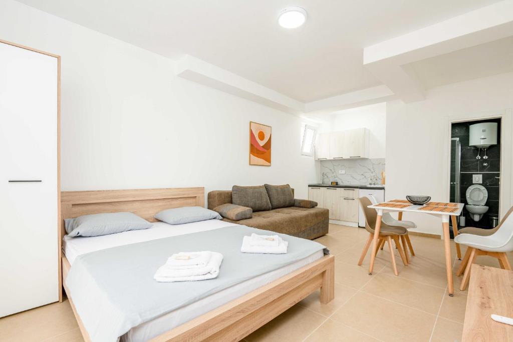 Kuchyň nebo kuchyňský kout v ubytování Apartments Milivojevic