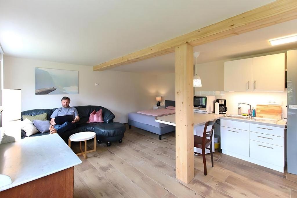Kuchyň nebo kuchyňský kout v ubytování Ferienwohnung Spreebogen