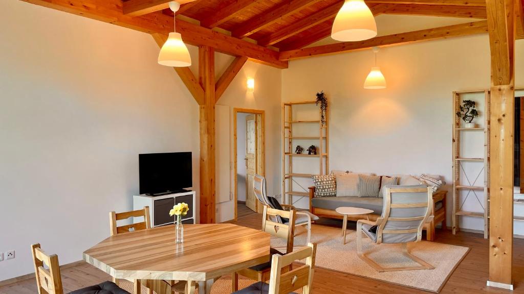 TV a/nebo společenská místnost v ubytování Burgenland Chalet