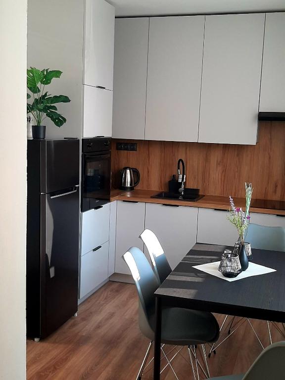 Kuchyň nebo kuchyňský kout v ubytování Apartmá Vrbice