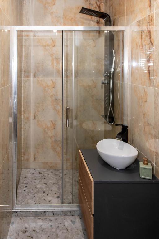 Koupelna v ubytování Apartmá Vrbice