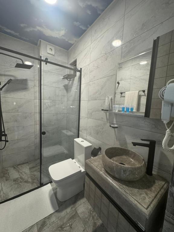 Koupelna v ubytování Hotel IA