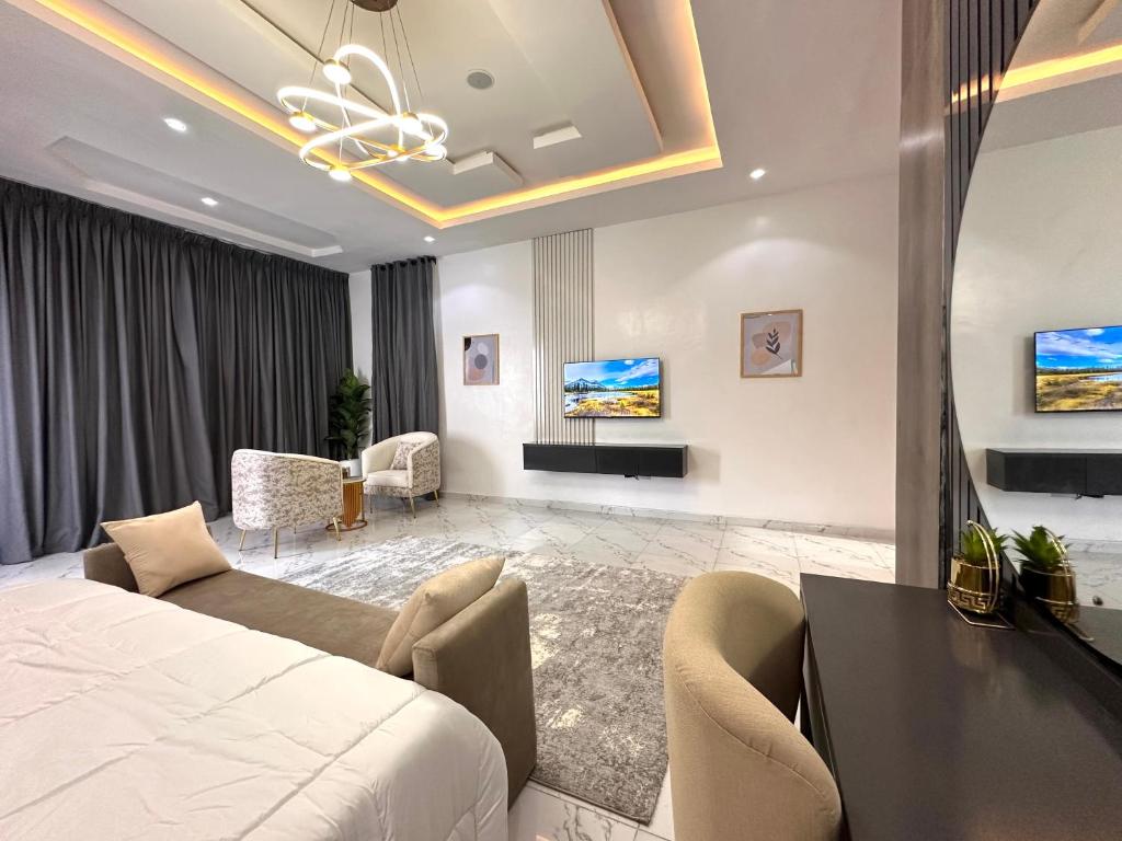 Posezení v ubytování Tranquil Haven Lekki