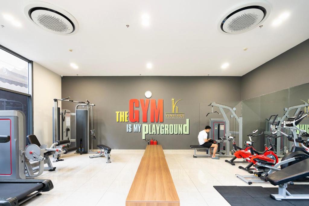 Fitness centrum a/nebo fitness zařízení v ubytování Louisa Vinh Hoi Apartment