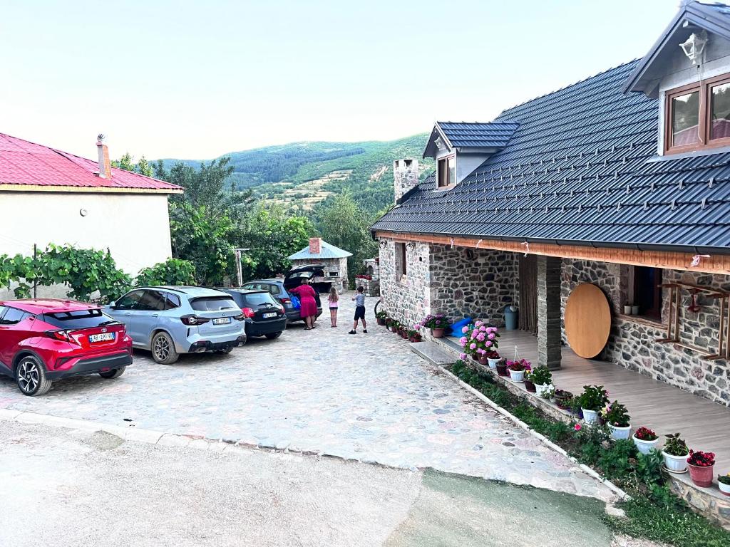 Nespecifikovaný výhled na hory nebo výhled na hory při pohledu z penzionu
