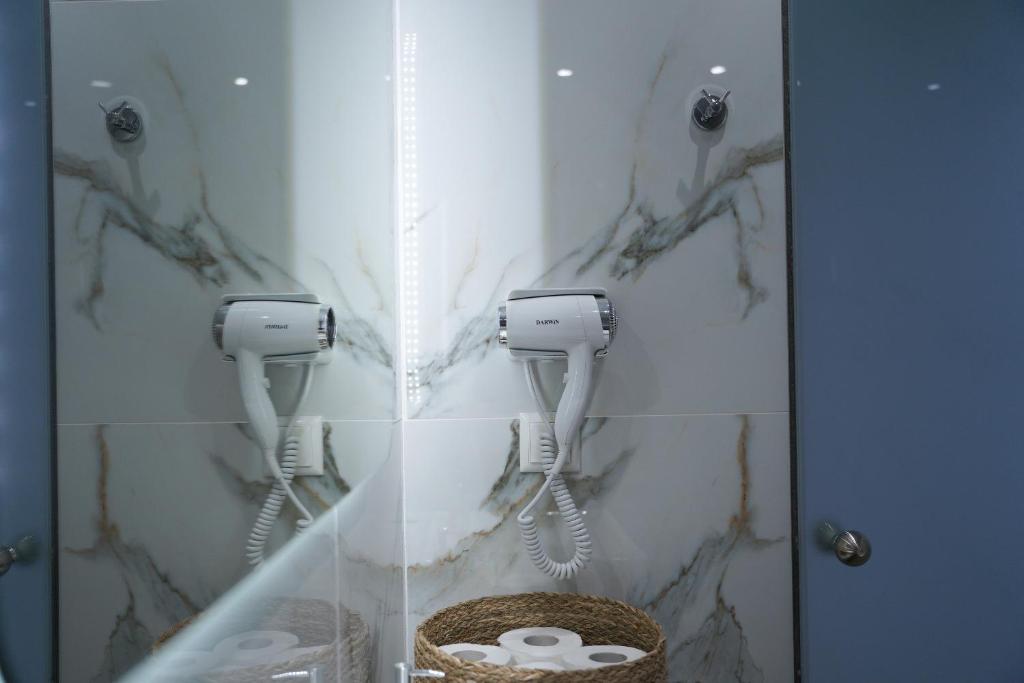 Koupelna v ubytování Hotel Lefkes