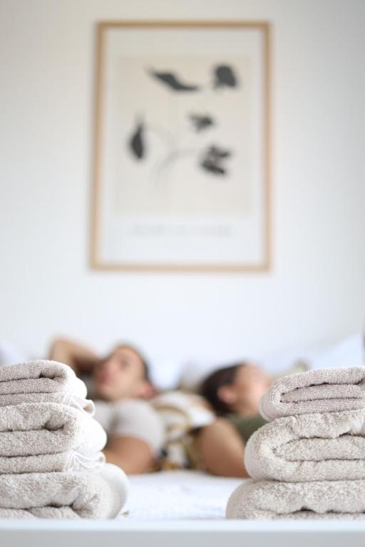 Letto o letti in una camera di Studio Apartman Boho