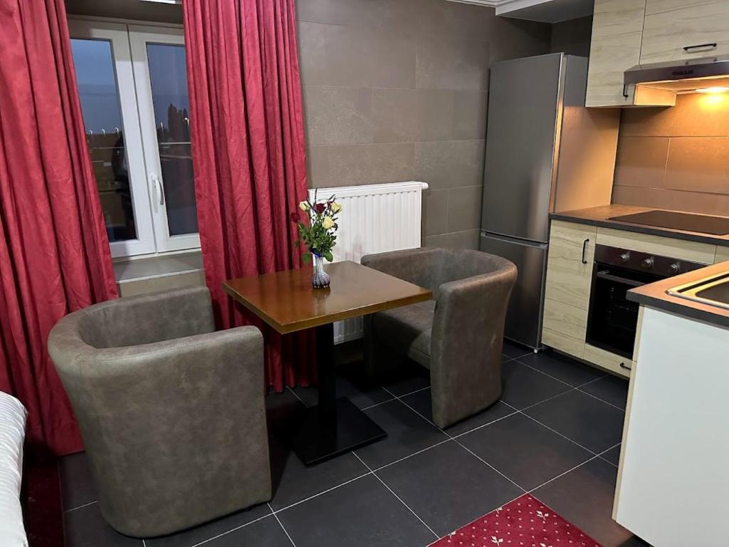 Kuchyň nebo kuchyňský kout v ubytování Hotel Eikenhof