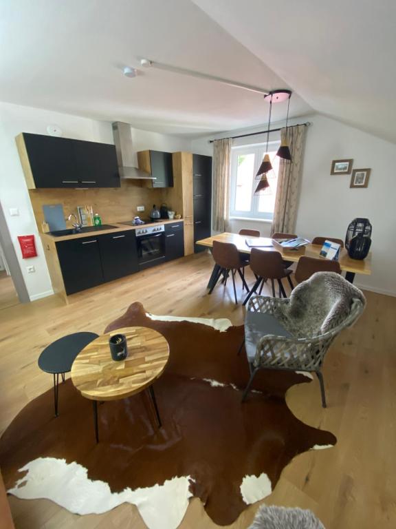 Kuchyň nebo kuchyňský kout v ubytování Haus Alpentraum
