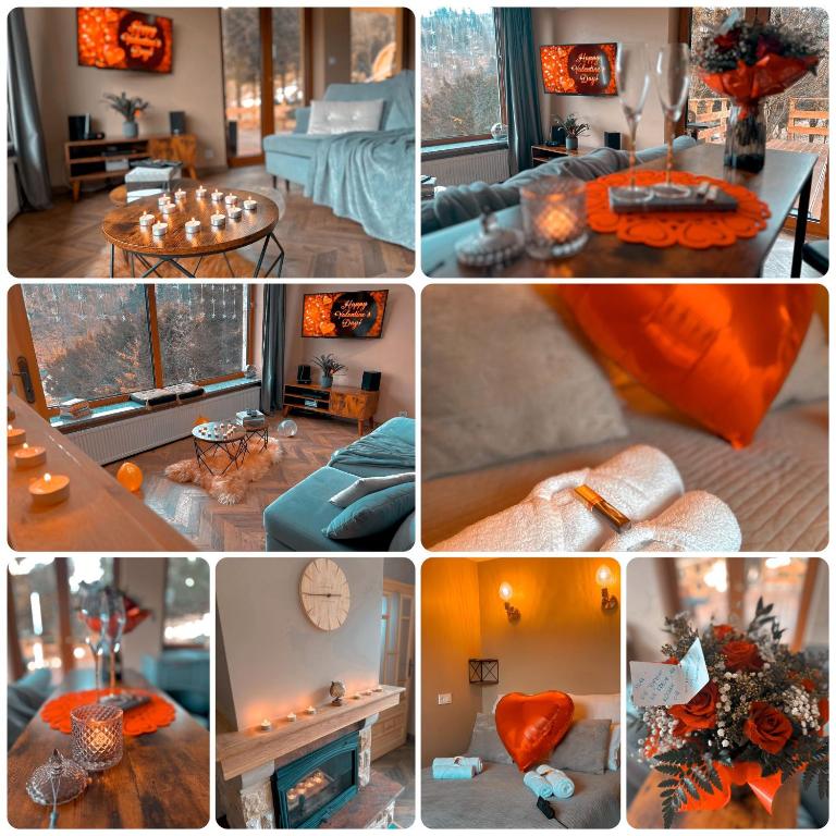 Posezení v ubytování Apartament widokowy z balią jacuzzi i sauną na wyłączność - Sikorówka - Dobre Miejsce