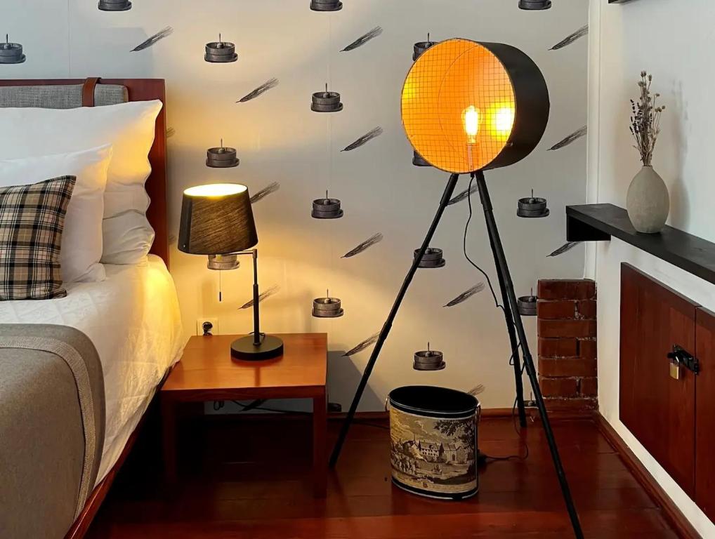 Postel nebo postele na pokoji v ubytování Péchy Castle