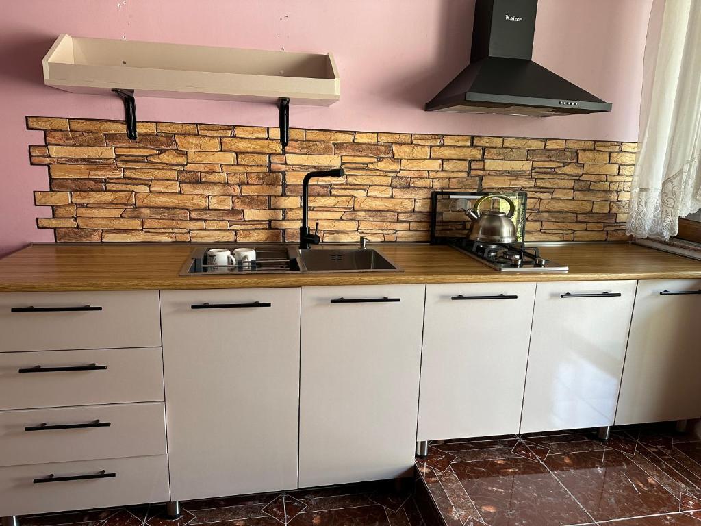 Kuchyň nebo kuchyňský kout v ubytování Guest House Nana