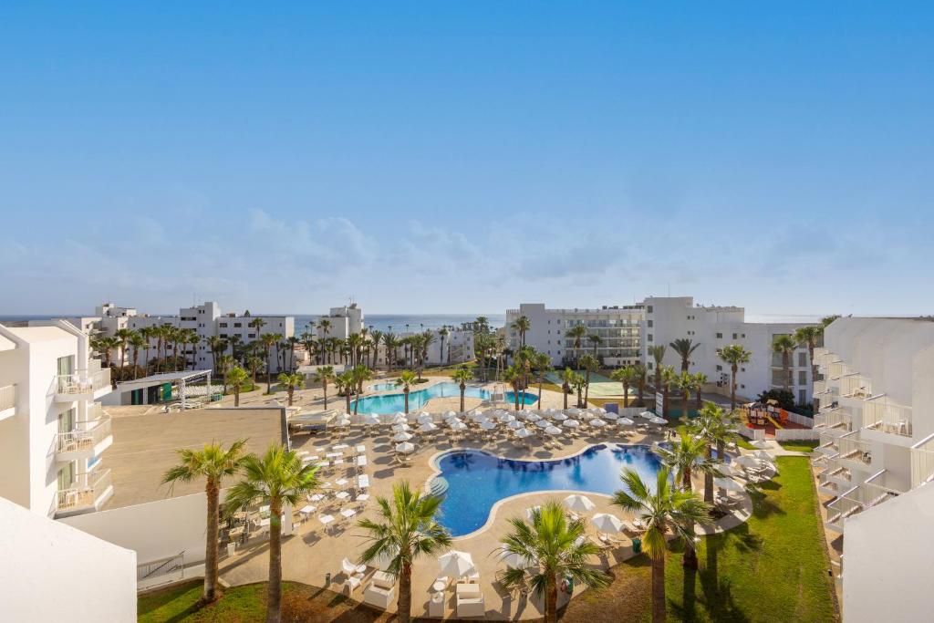 an aerial view of a resort with a swimming pool at Papantonia Hotel in Protaras