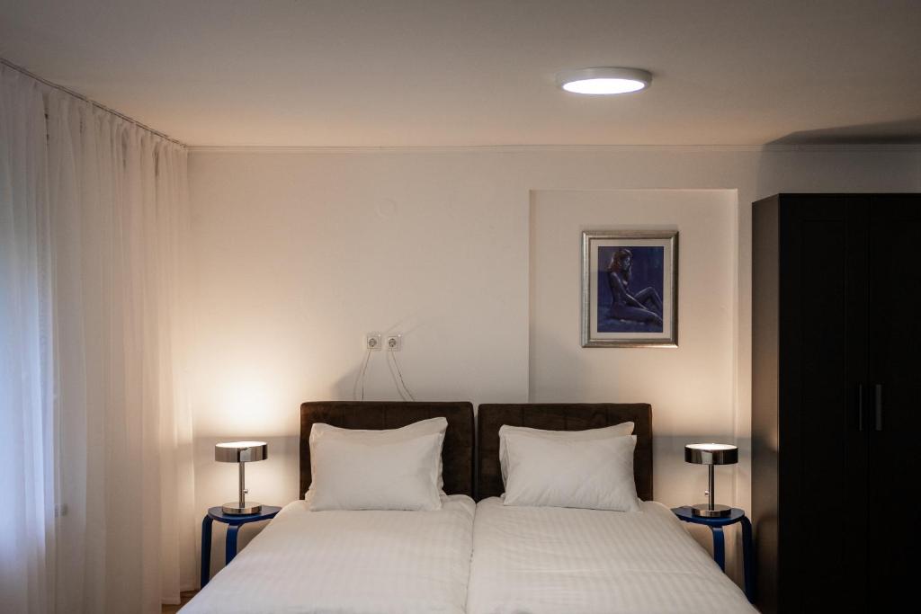 Postel nebo postele na pokoji v ubytování Brodnik Apartment