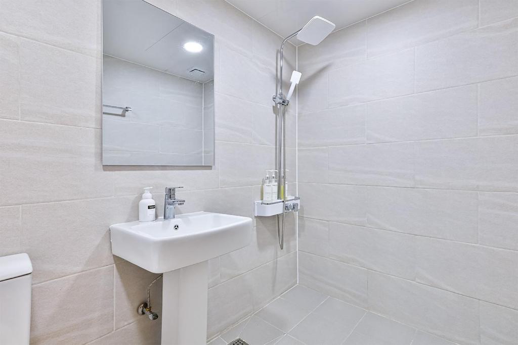 Koupelna v ubytování Hotel Langsam