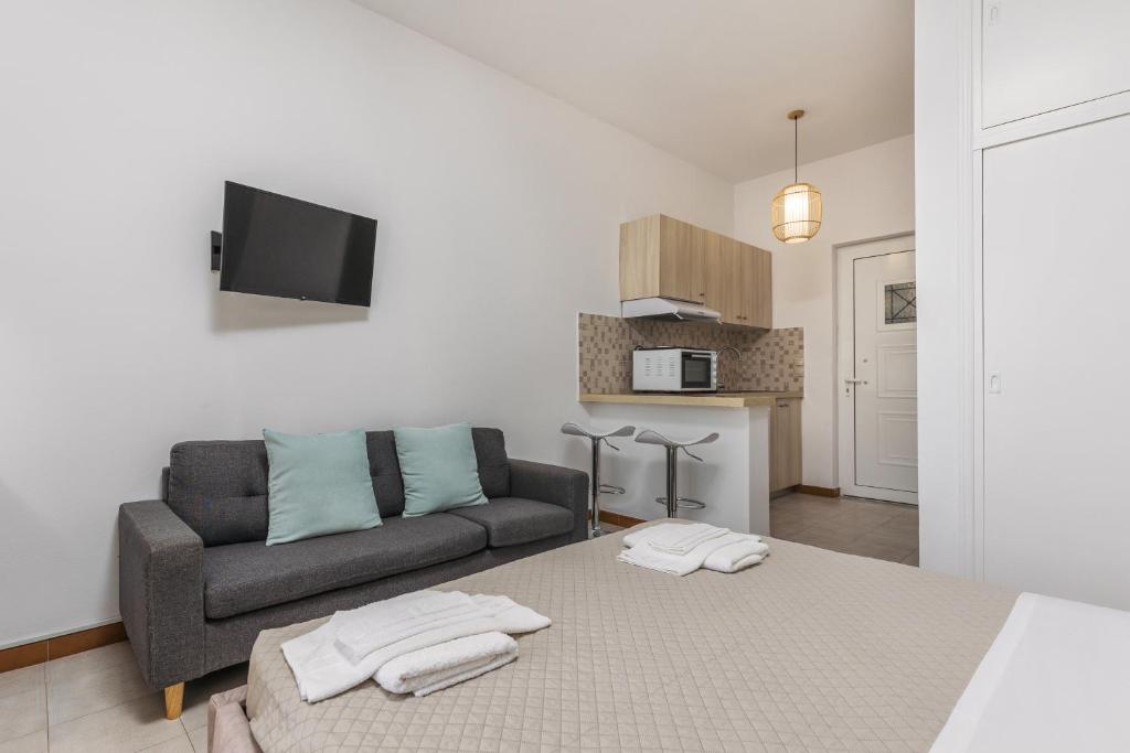 Kuchyň nebo kuchyňský kout v ubytování P Koklas Apartments