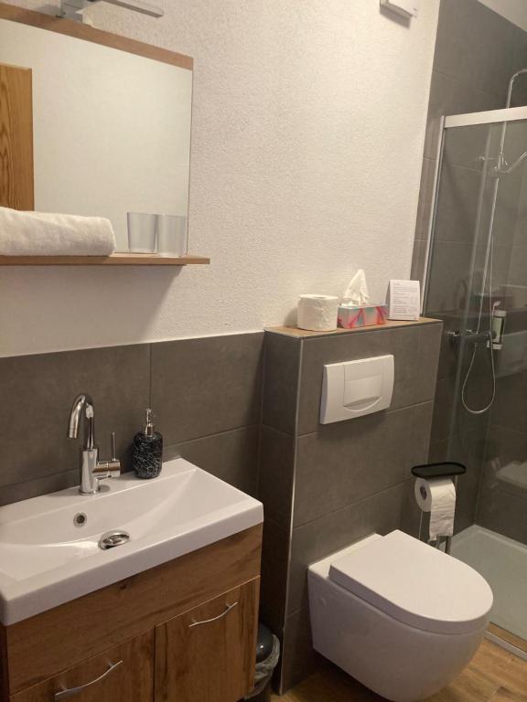Koupelna v ubytování Hotel zur Schlemmerscheune