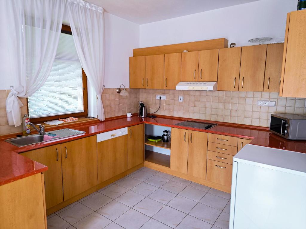 Kuchyň nebo kuchyňský kout v ubytování Geyserpark Village