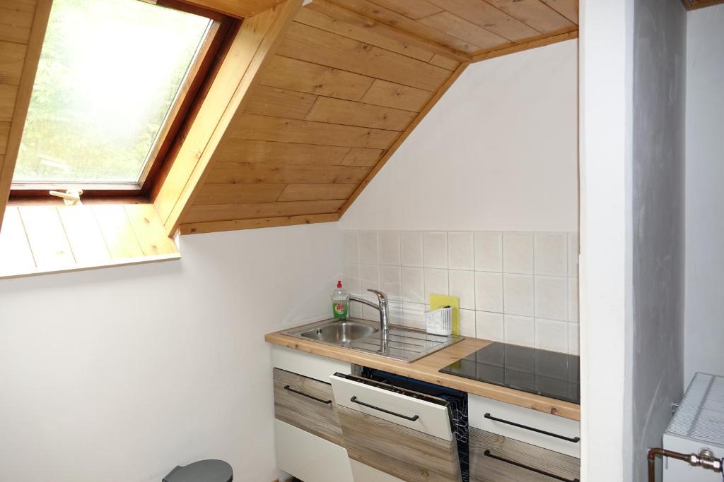 Kuchyň nebo kuchyňský kout v ubytování BOOA Rooms Irena
