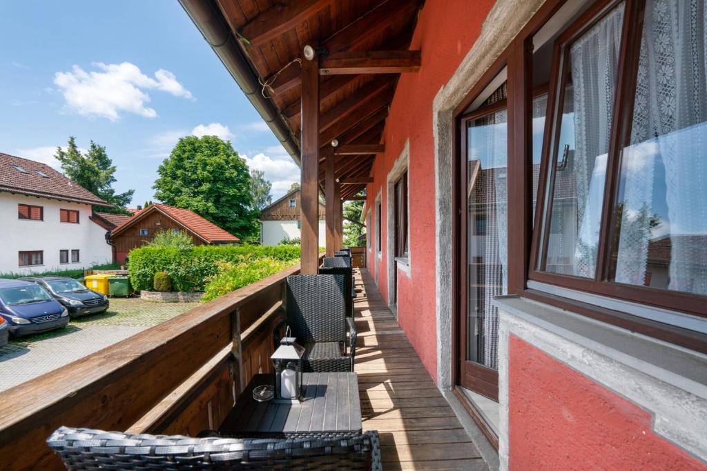 Balkón nebo terasa v ubytování Knödelhof