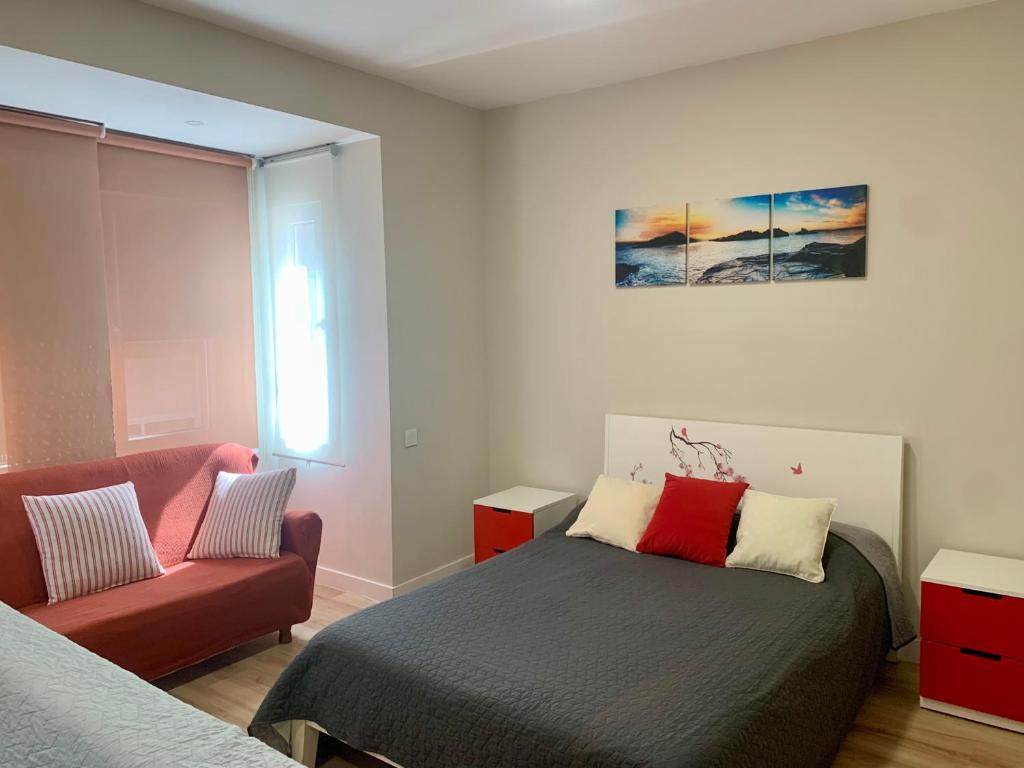 Postel nebo postele na pokoji v ubytování RuMar2 Apartamento con terraza