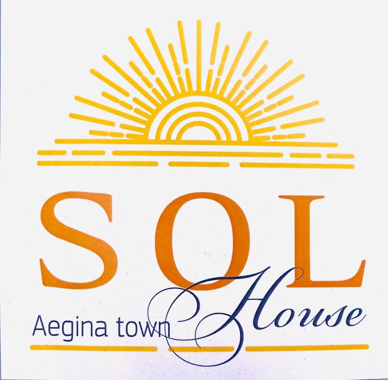 a sun logo with the text sierra townhouse at SOL Aegina Town House in Egina