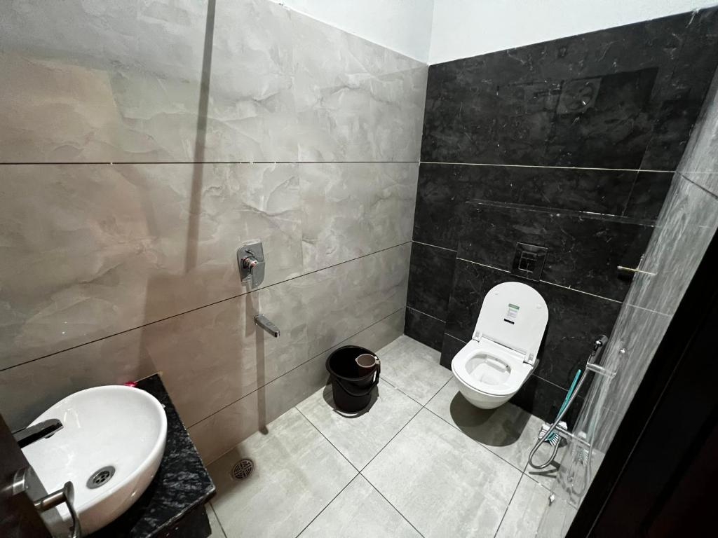 Koupelna v ubytování Hotel AJL