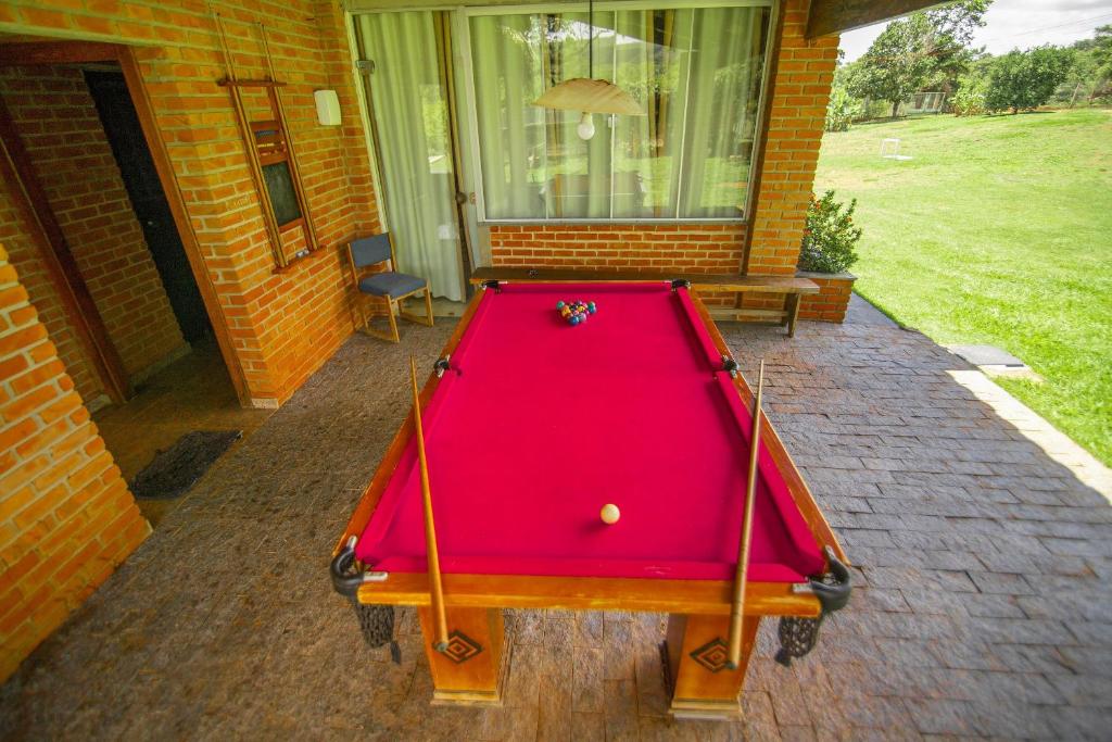 Biliár nebo kulečník v ubytování Recanto de Lazer c/ Piscina, Bar molhado e Sinuca