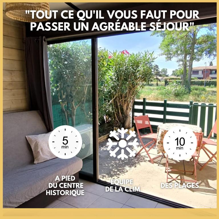 Fotografie z fotogalerie ubytování Magnifique studio Le FLAMANT DORE avec Loggia, Terrasse & Climatisation, Proche Mer v destinaci Aigues-Mortes