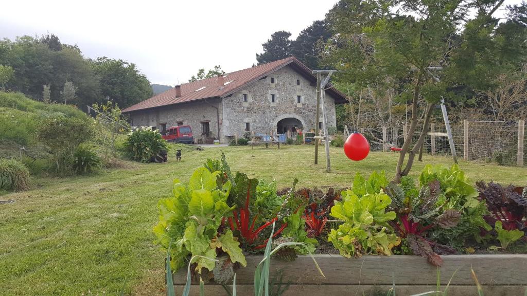 a house with a garden of vegetables in front of it at Apartamentos Iparagirre in Ispáster