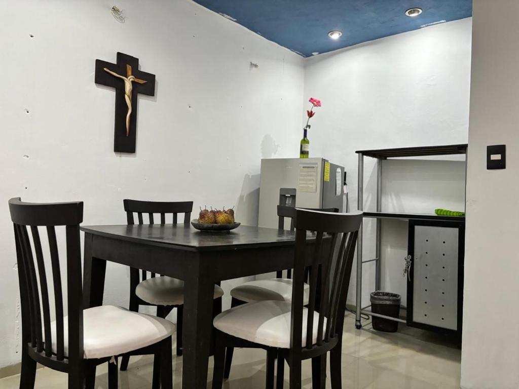 Kuchyň nebo kuchyňský kout v ubytování Departamento Masha