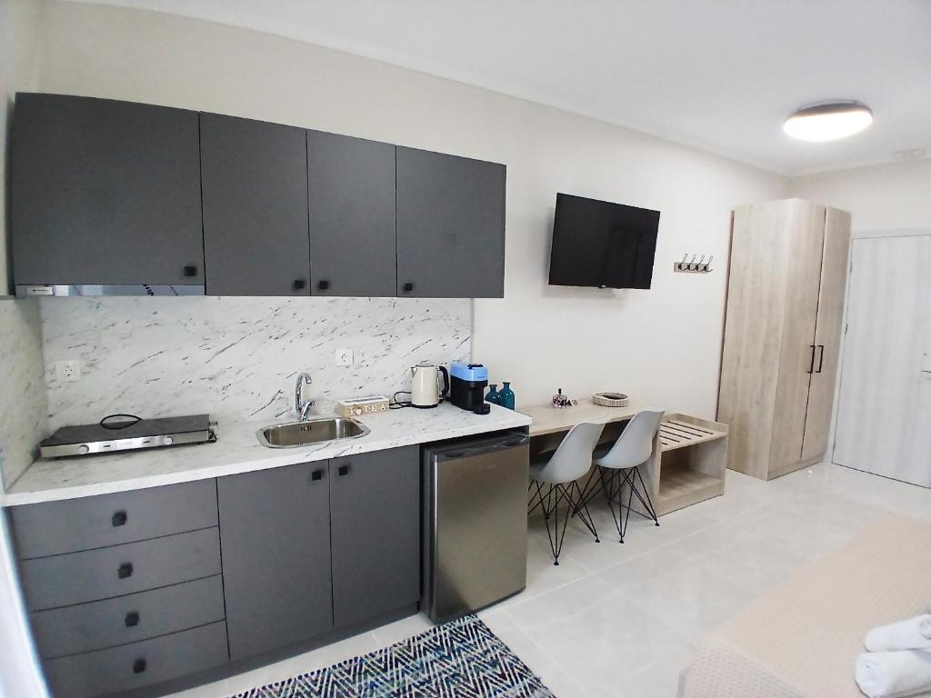 Kuchyň nebo kuchyňský kout v ubytování Zathay Apartments