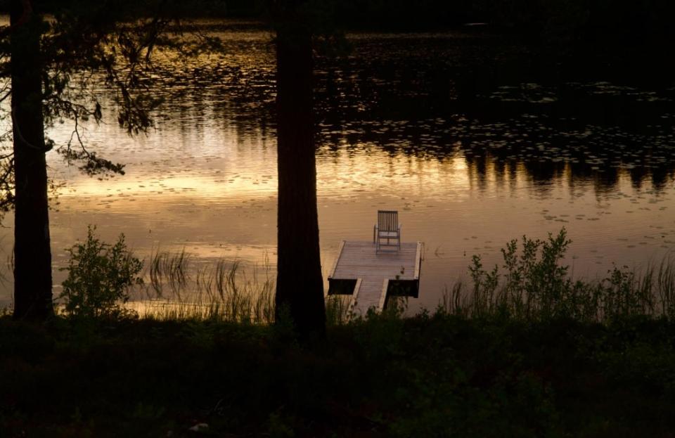 Výhled na řeku, která protéká v blízkosti prázdninového domu