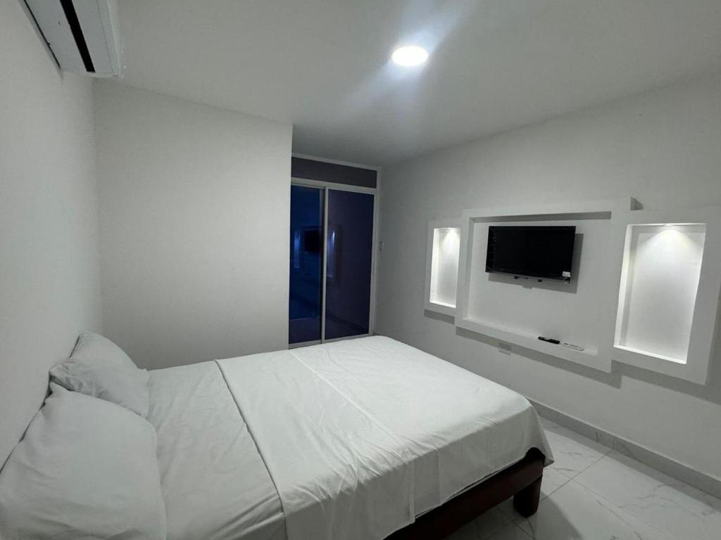 TV a/nebo společenská místnost v ubytování Hostal Las Orquideas 2