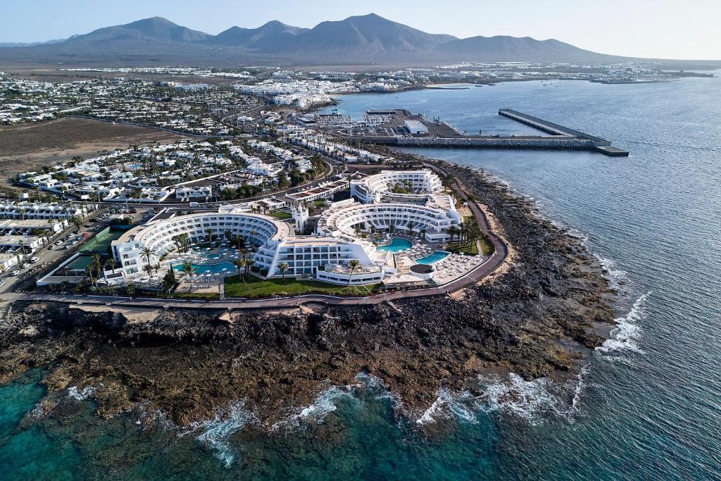 an aerial view of a resort near the ocean at Iberostar Selection Lanzarote Park in Playa Blanca
