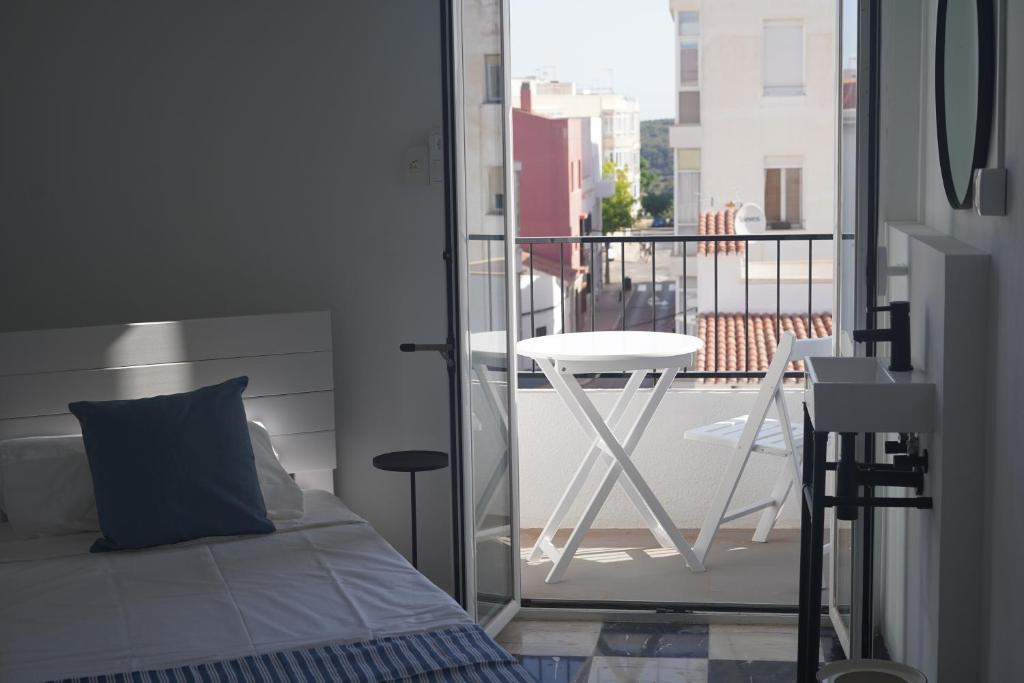 Balkón nebo terasa v ubytování Hostal SA Roqueta Mahon