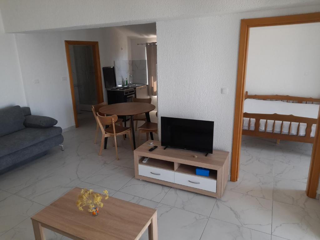 Televízia a/alebo spoločenská miestnosť v ubytovaní Apartments Radica