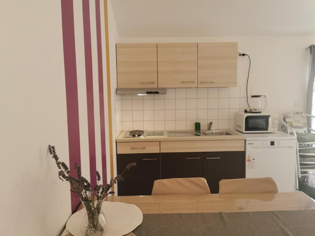 Kuchyň nebo kuchyňský kout v ubytování Apartments Riva Povljana