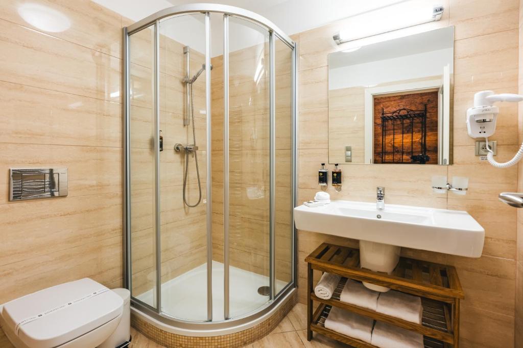 Koupelna v ubytování Hotel Latrán