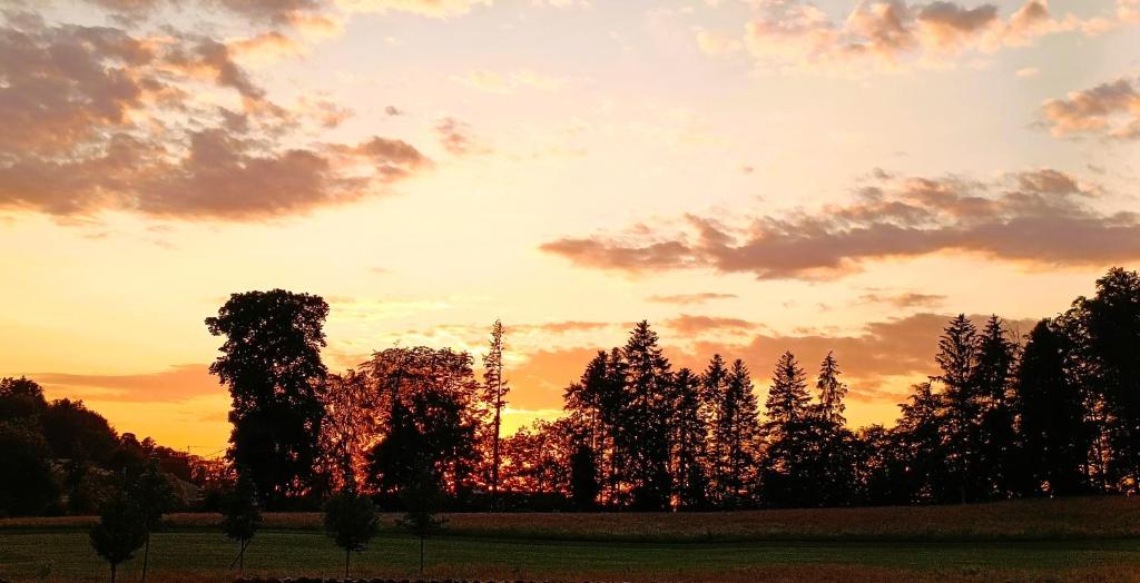 Východ nebo západ slunce při pohledu z bed and breakfast nebo okolí