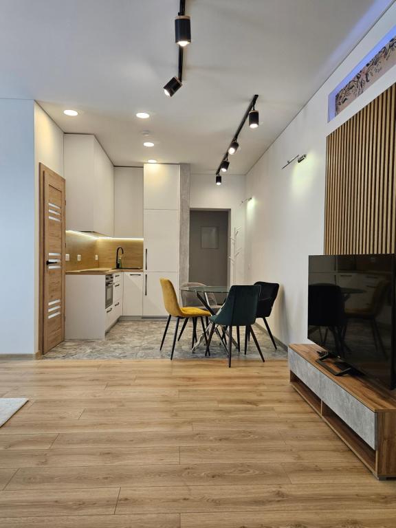 Η κουζίνα ή μικρή κουζίνα στο Kestutis Luxury Apartment