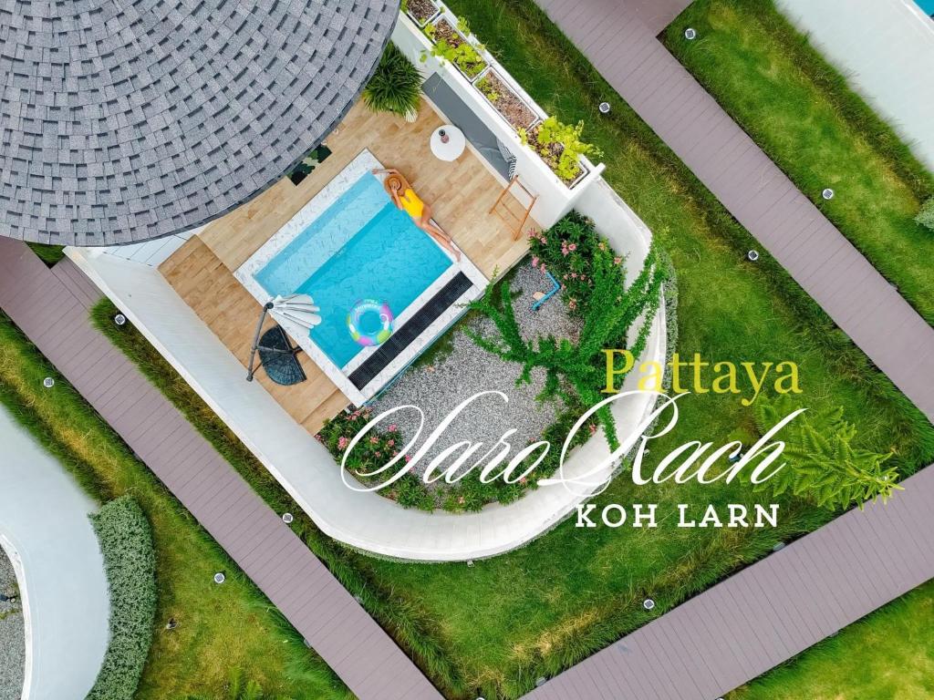 an overhead view of a villa with a swimming pool at SaroRach pool villa resort Kohlarn in Ko Larn